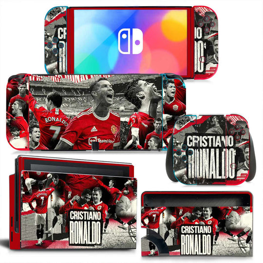 C.RONALDO MAN UNITED - NINTENDO SWITCH OLED PROTECTOR SKIN