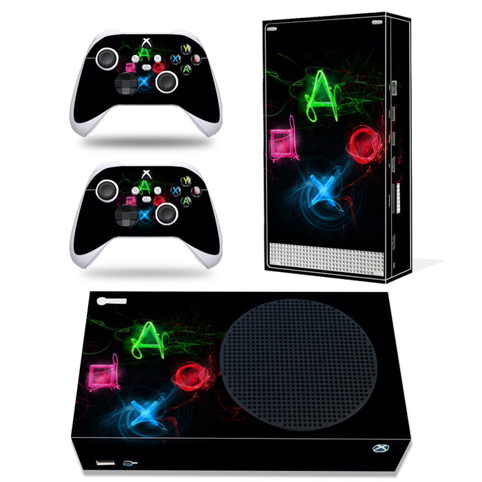 Neon Gamer Icons Xbox Series S Skin & Controller Set