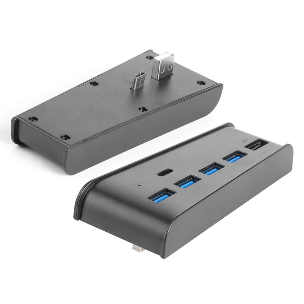 6 in 1 USB Splitter Expander Hub with 5 USB A + 1 USB C Ports for PlayStation 5 Digital Edition Console For PS5 USB Hub