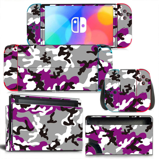 camouflage - nintendo switch oled protector skin