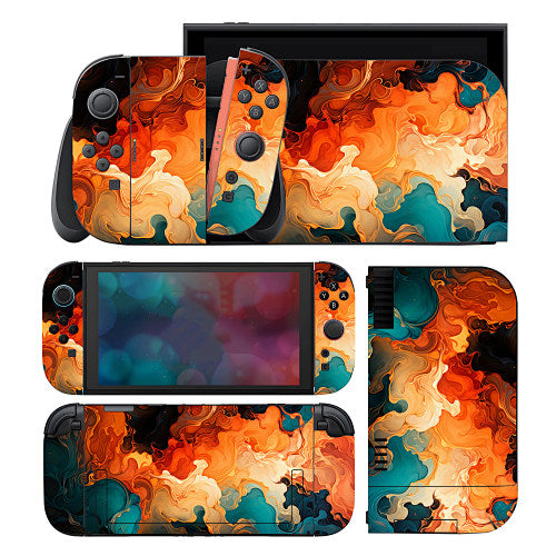 Amber Teal Swirl Skin for Nintendo Switch 2 — design reference