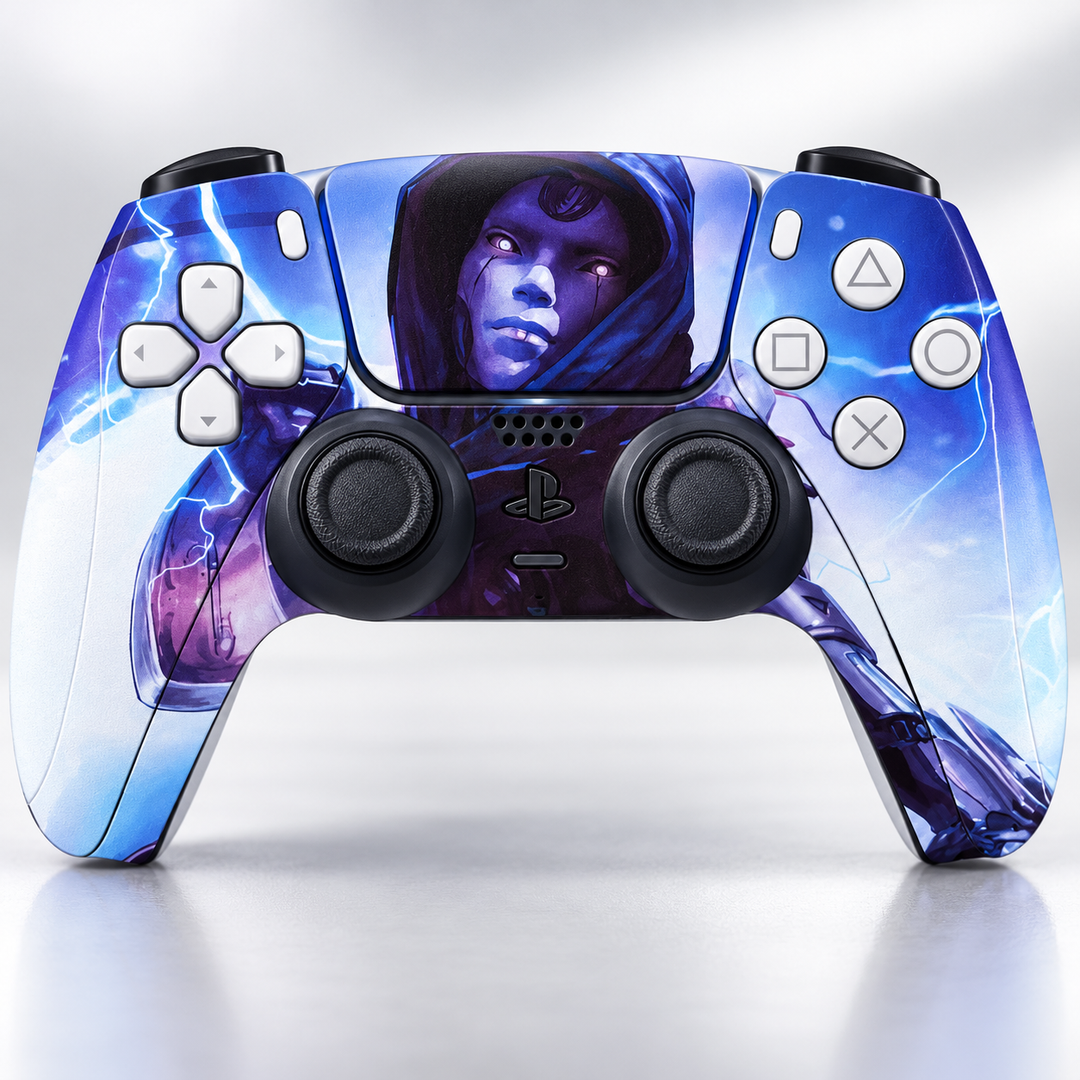 Apex Legends Void Lightning Skin for PS5 DualSense Controller — design detail view