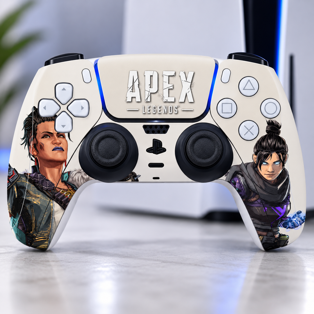 Apex Legends Wraith and Bangalore Skin for PS5 DualSense Controller — design detail view