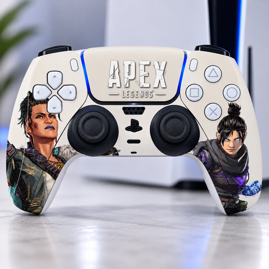 Apex Legends Wraith and Bangalore Skin for PS5 DualSense Controller — design detail view