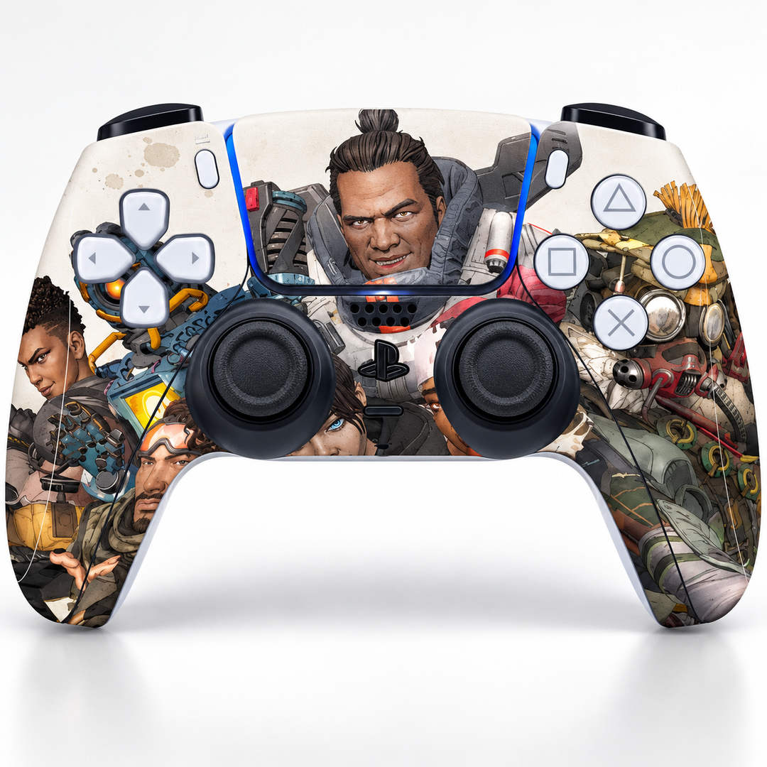 Apex Legends Gibraltar Squad Skin for PS5 DualSense Controller — design detail view