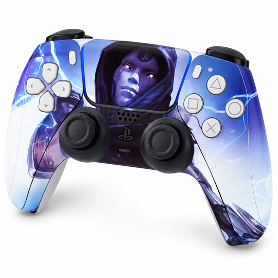 Apex Legends Void Lightning Skin for PS5 DualSense Controller — studio angle on white background