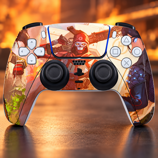 Apex Legends Battle Blaze Skin for PS5 DualSense Controller — design detail view