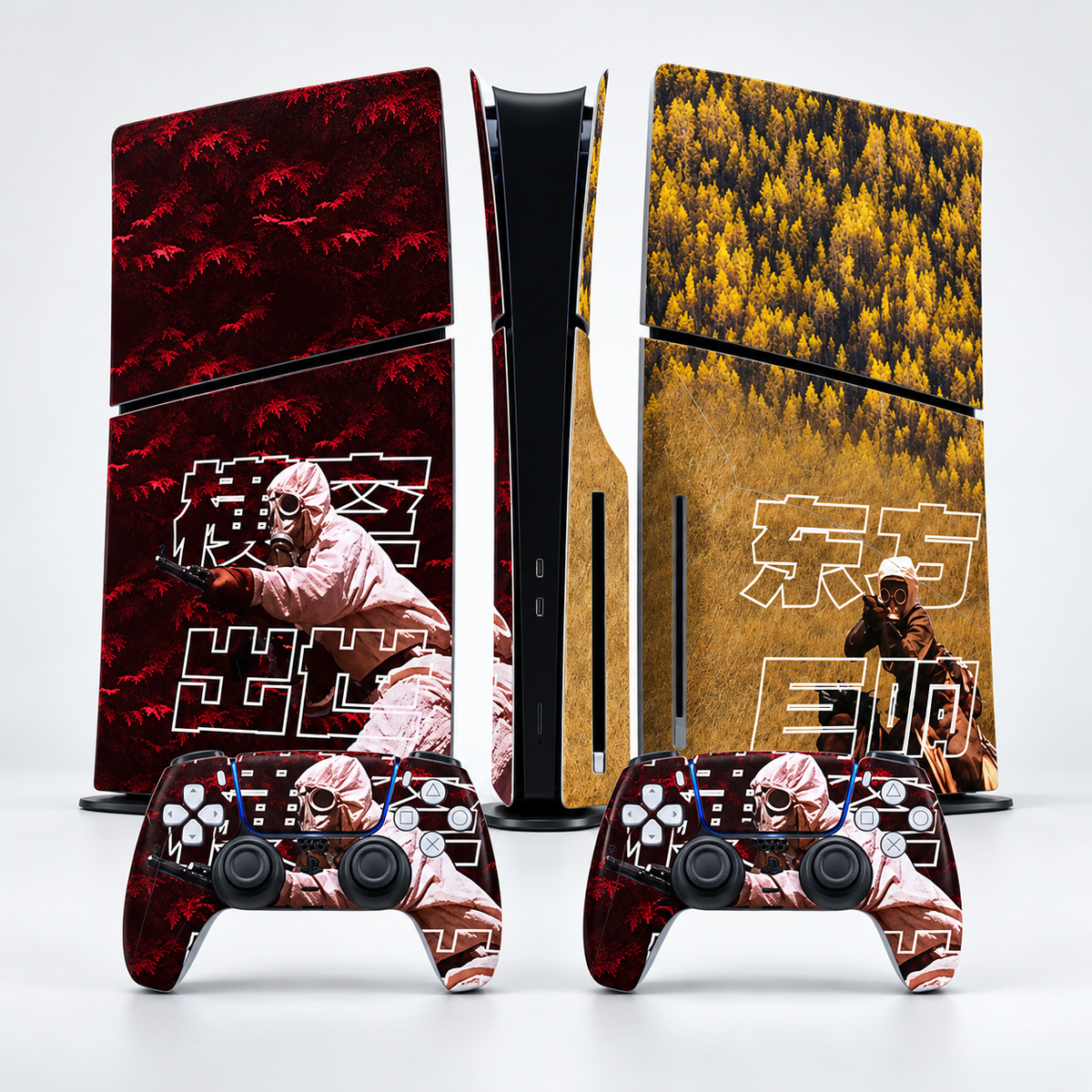 Crimson and Gold Journey Skin for PS5 Slim Disc Edition — studio overview