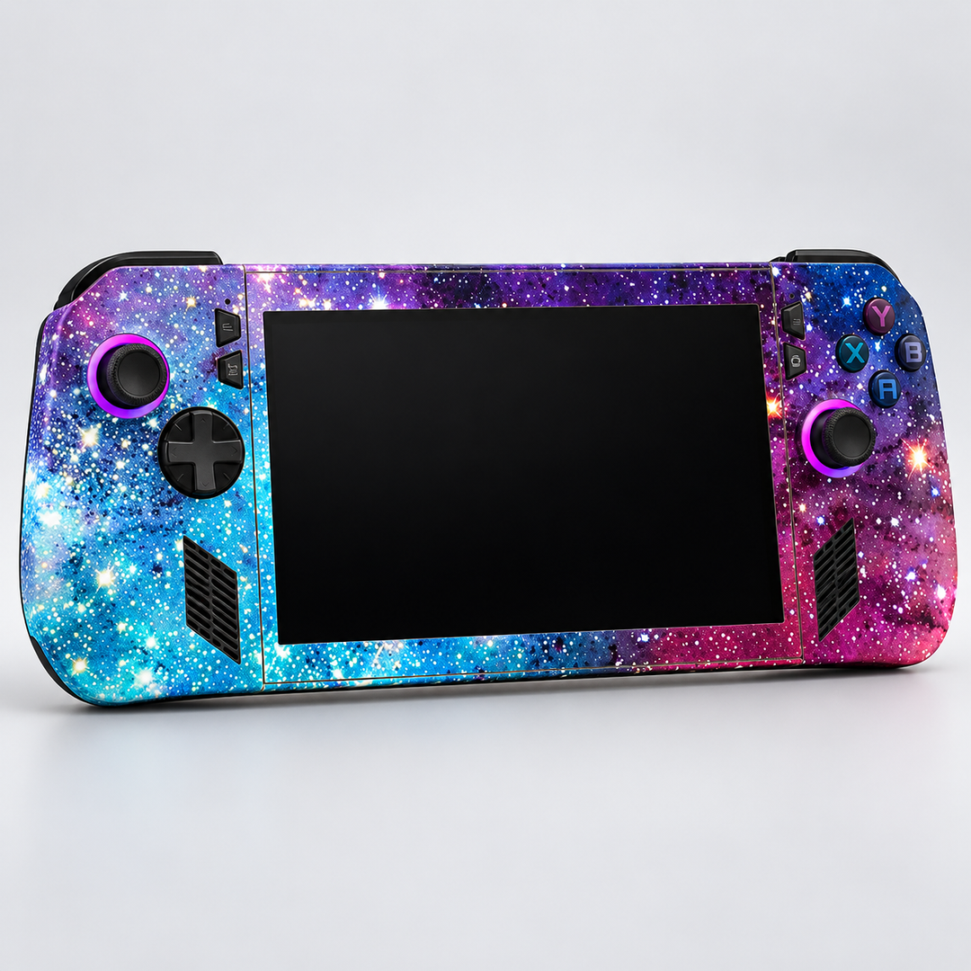 Aurora Galaxy Skin for ASUS ROG Ally X — hero mockup; skin only
