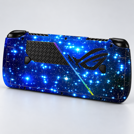 Blue Starfield Skin for ASUS ROG Ally X — back mockup; skin only