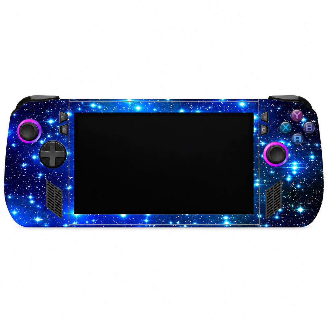 Blue Starfield Skin for ASUS ROG Ally X — front mockup; skin only