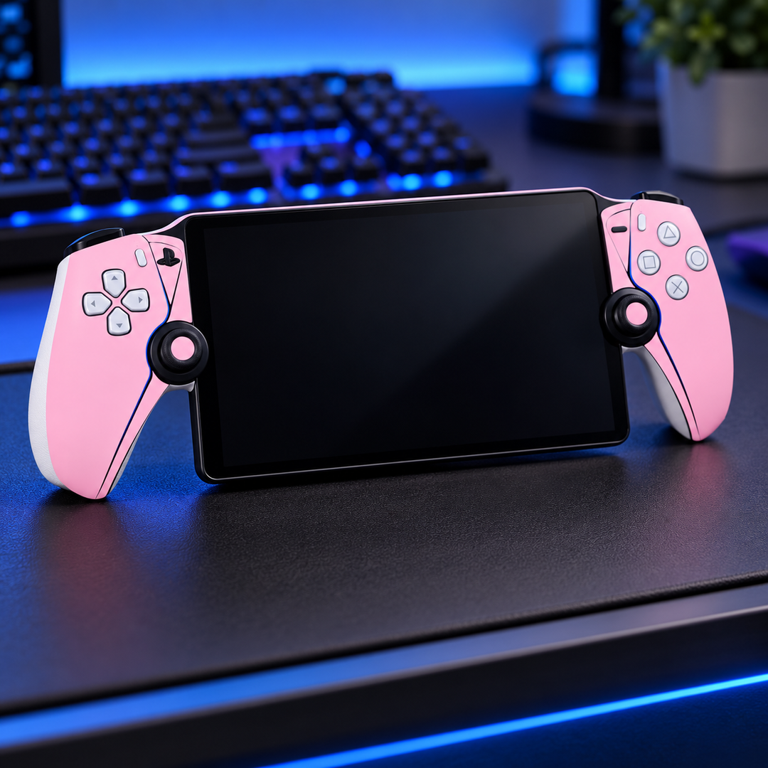 Blush Pink Skin for PlayStation Portal — lifestyle mockup; skin only