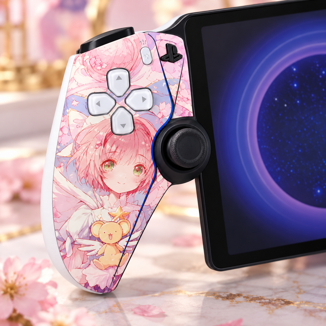 Cardcaptor Sakura Pink Wings Skin for PlayStation Portal — detail mockup; skin only