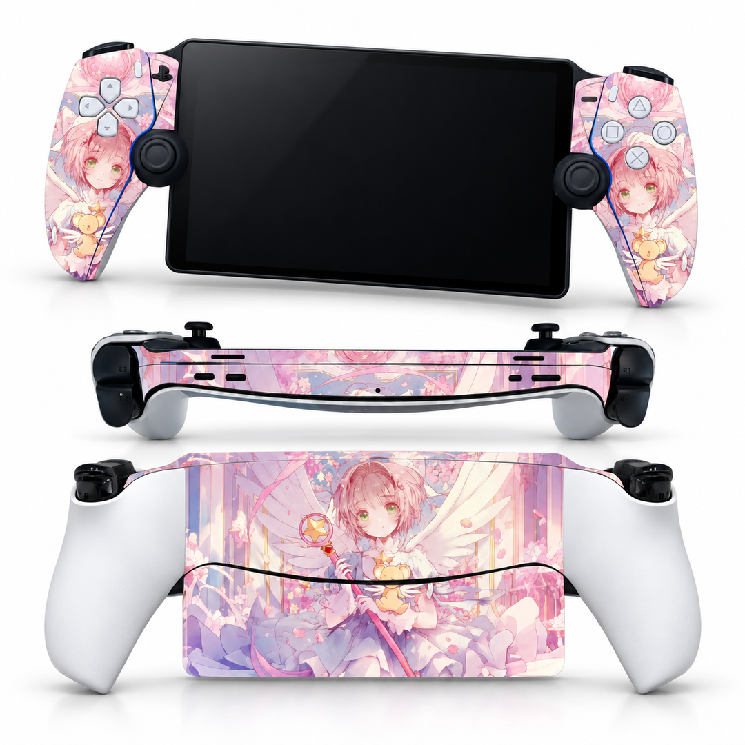 Cardcaptor Sakura Pink Wings Skin for PlayStation Portal — front mockup; skin only