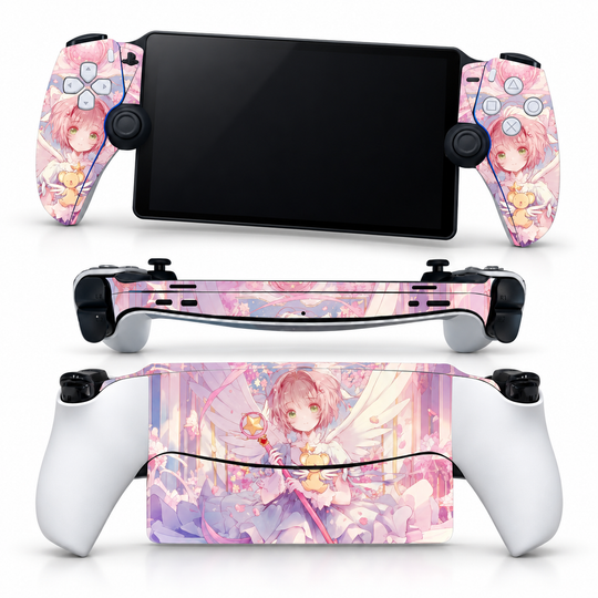 Cardcaptor Sakura Pink Wings Skin for PlayStation Portal — front mockup; skin only