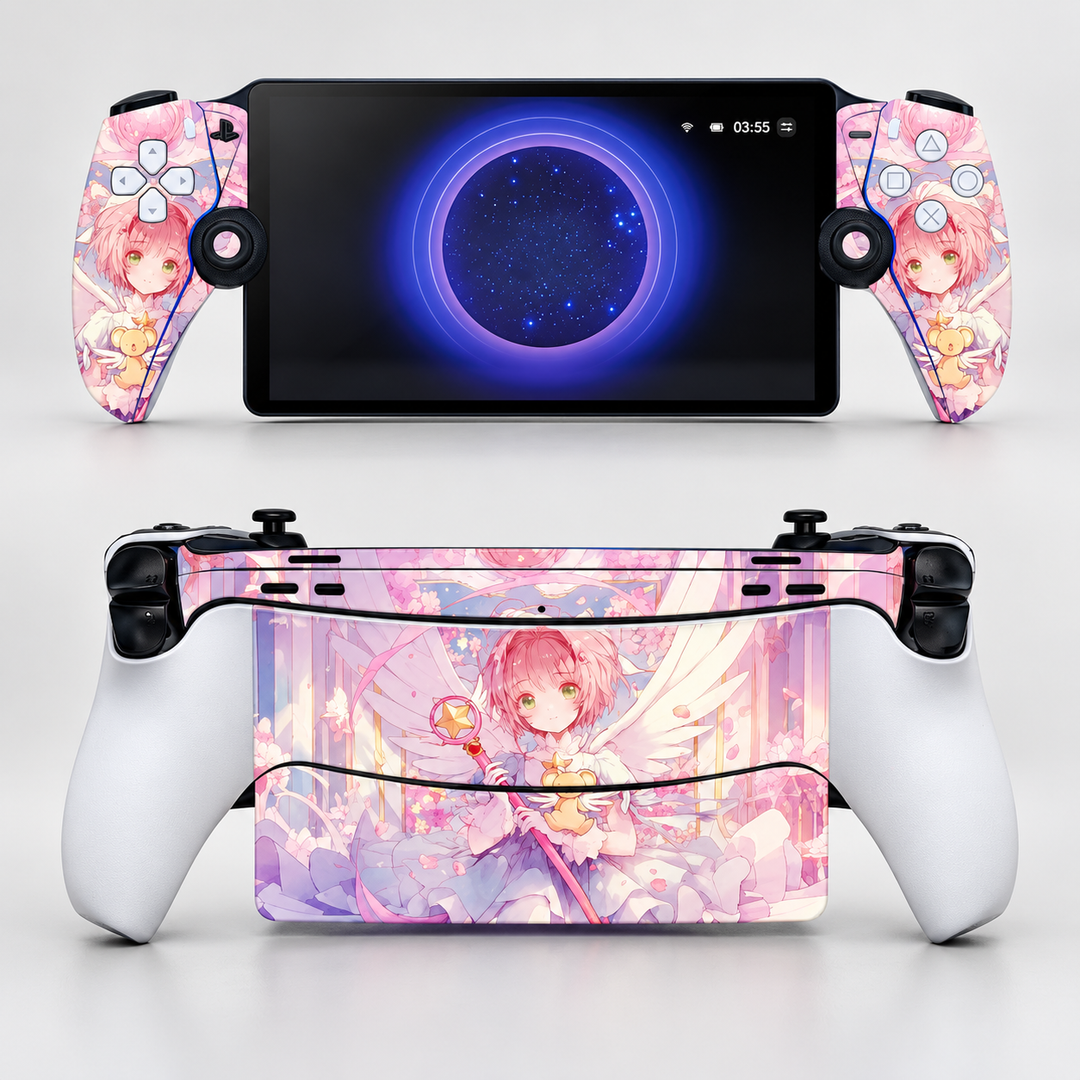 Cardcaptor Sakura Pink Wings Skin for PlayStation Portal — hero mockup; skin only