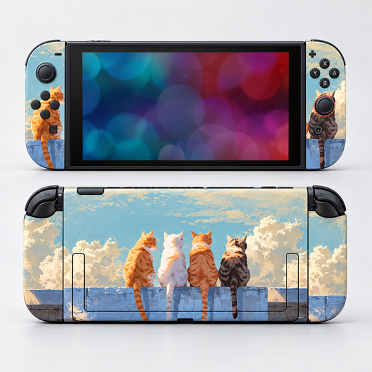 Cats Above the Clouds Skin for Nintendo Switch 2 — hero mockup; skin only