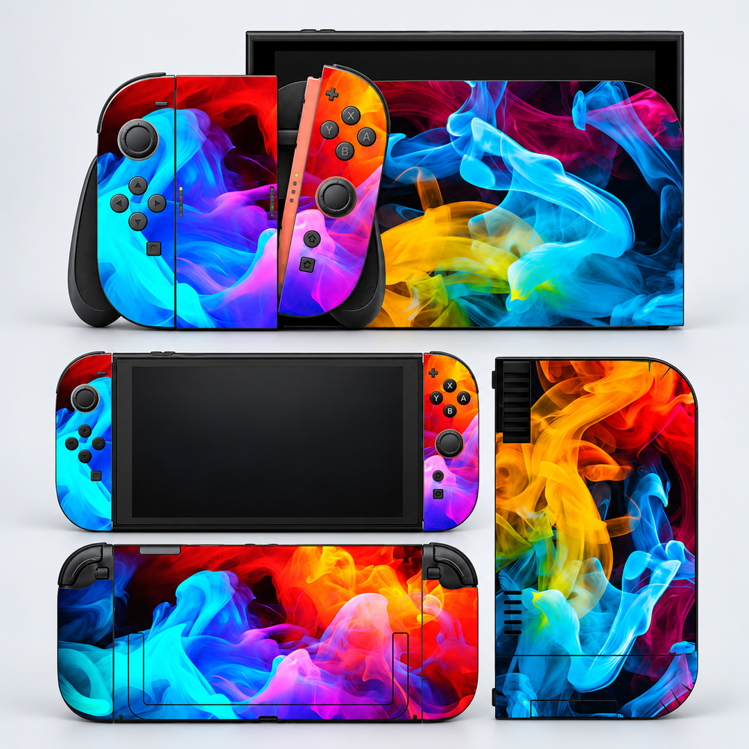 Color Smoke Skin for Nintendo Switch 2 — studio mockup; skin only