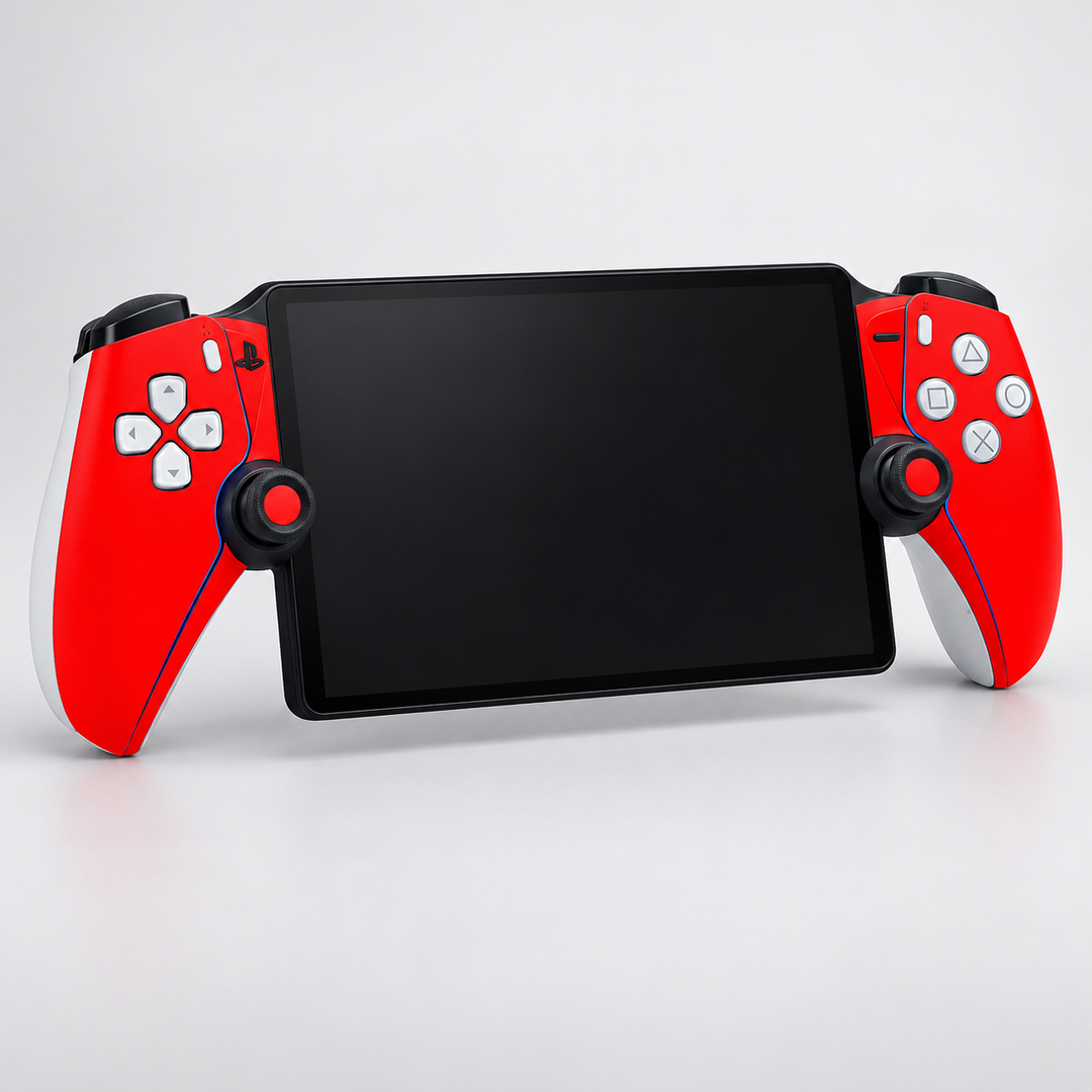 Crimson Red Skin for PlayStation Portal — hero mockup; skin only