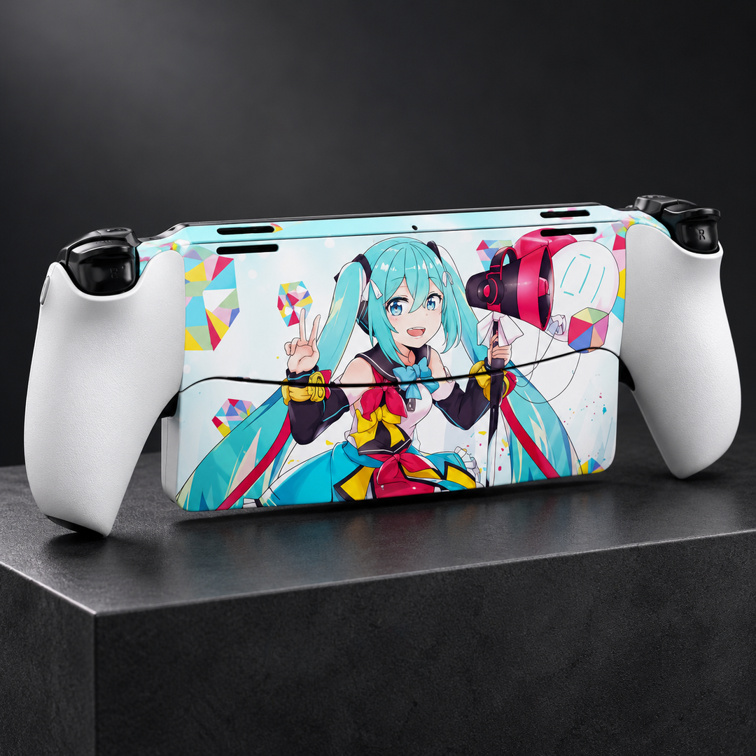 Hatsune Miku Pop Skin for PlayStation Portal — back mockup; skin only