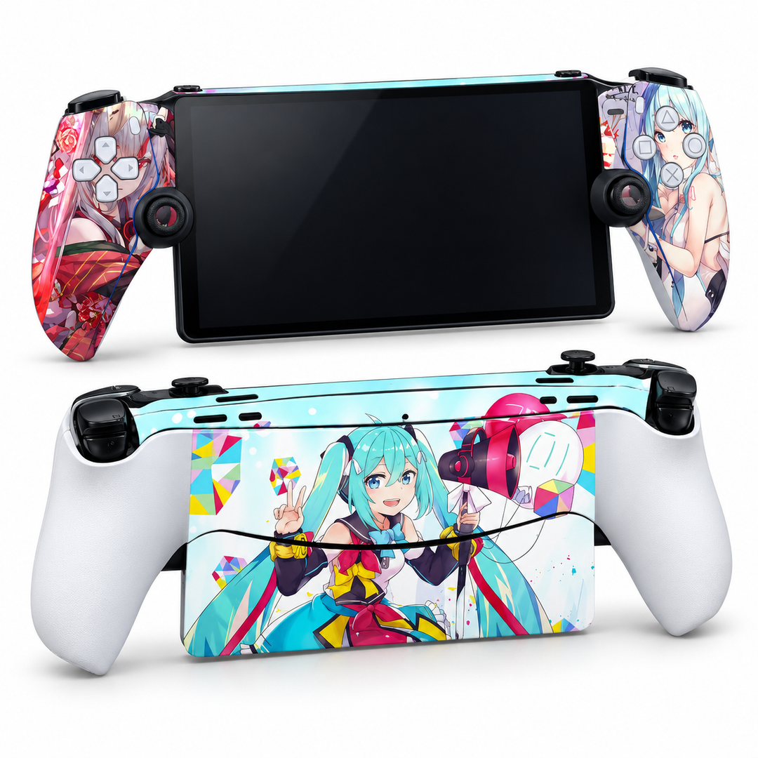 Hatsune Miku Pop Skin for PlayStation Portal — front mockup; skin only