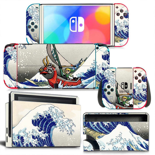 the great wave off kanagawa - nintendo switch oled protector skin