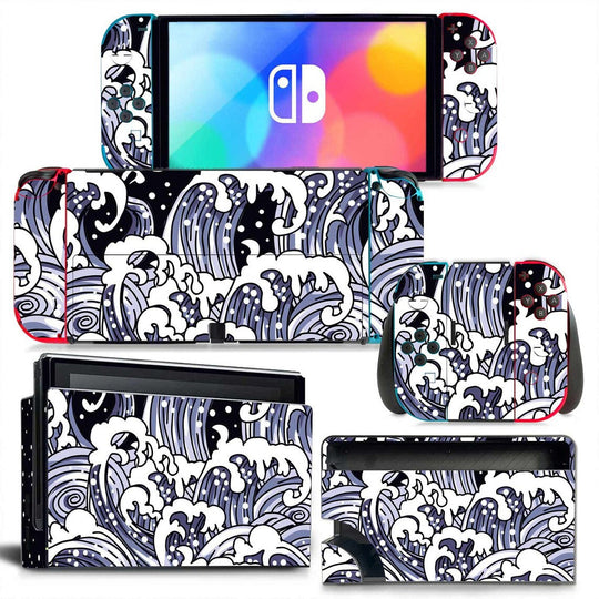 the great wave off kanagawa - nintendo switch oled protector skin