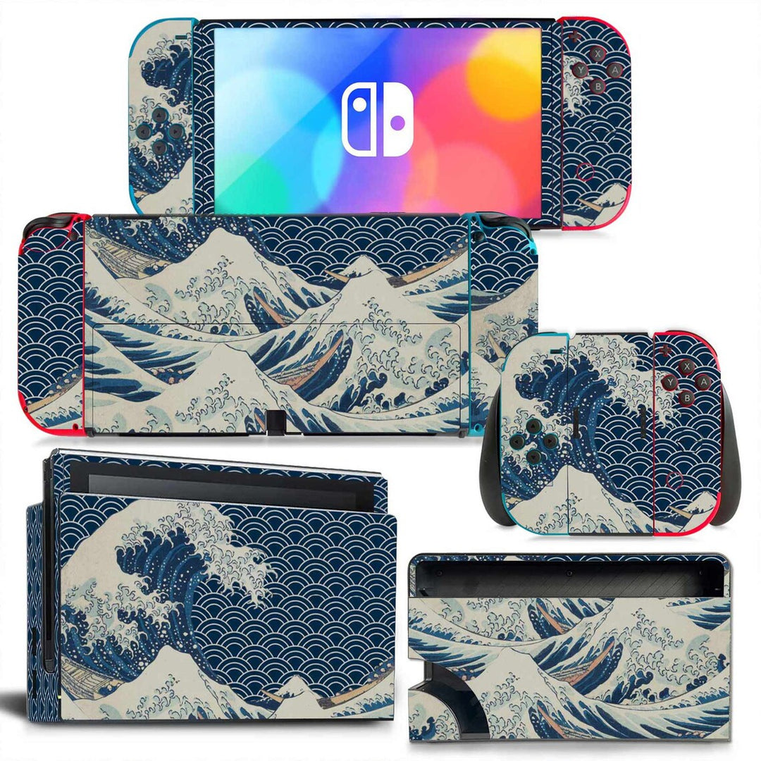 the great wave off kanagawa - nintendo switch oled protector skin