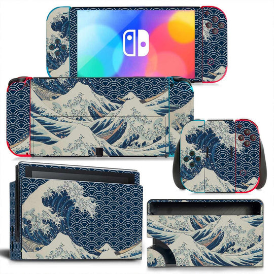 the great wave off kanagawa - nintendo switch oled protector skin