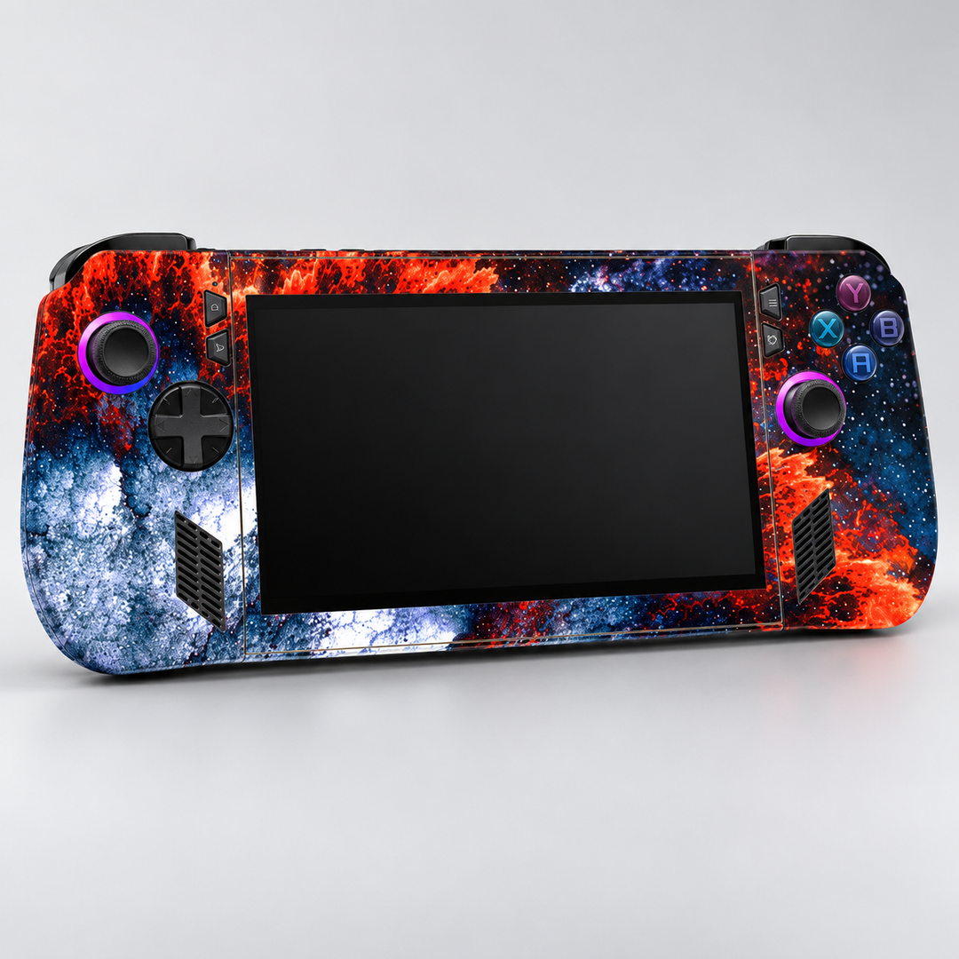 Lava Ice Skin for ASUS ROG Ally X — hero mockup; skin only