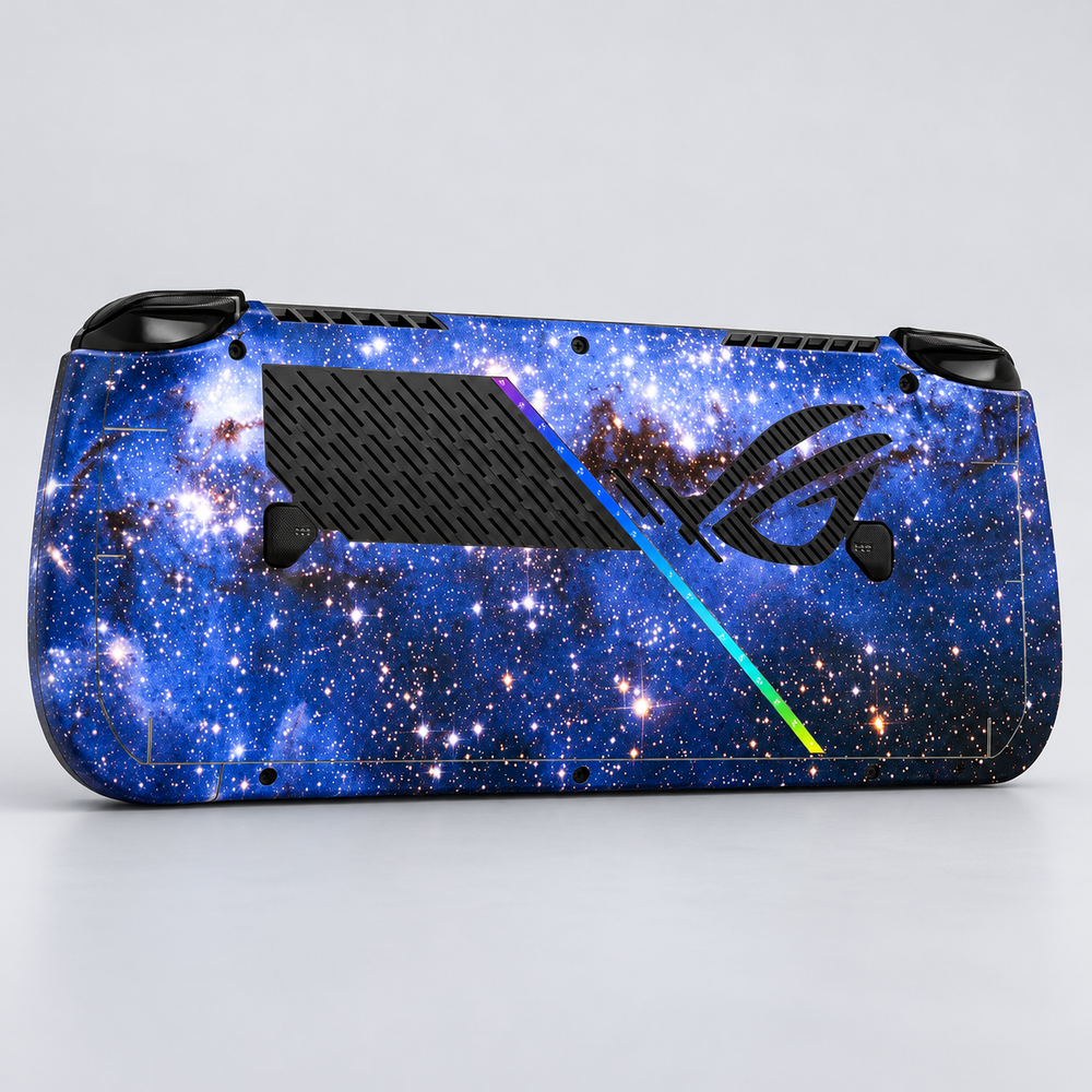 Milky Way Blue Skin for ASUS ROG Ally X — back mockup; skin only