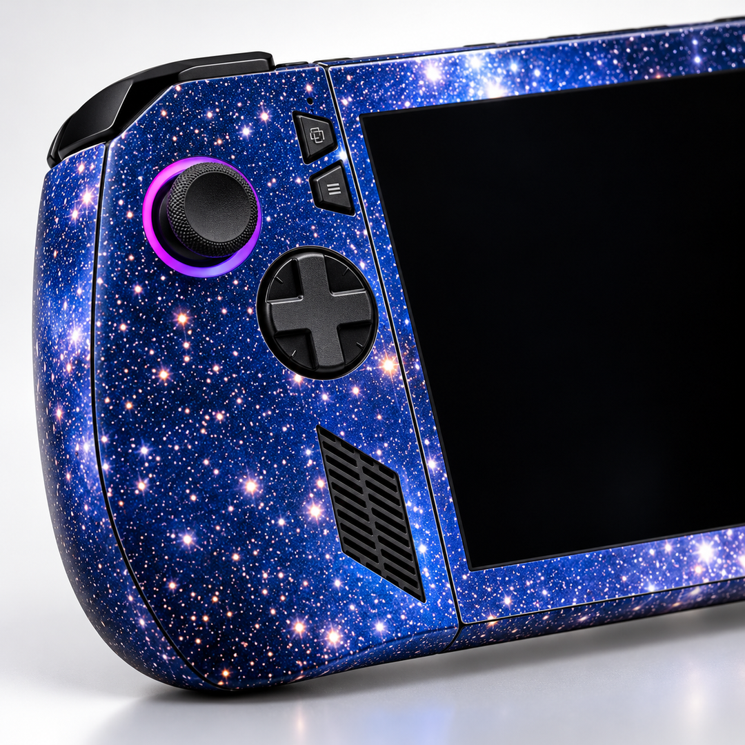 Milky Way Blue Skin for ASUS ROG Ally X — detail mockup; skin only