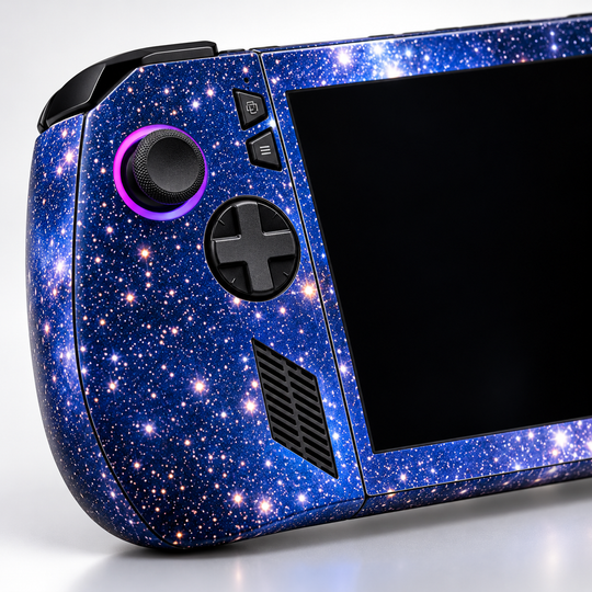 Milky Way Blue Skin for ASUS ROG Ally X — detail mockup; skin only