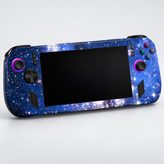 Milky Way Blue Skin for ASUS ROG Ally X — hero mockup; skin only