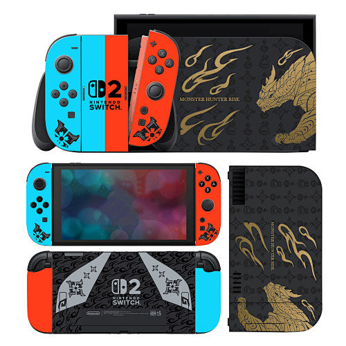 Monster Hunter Rise Neon Duo Skin for Nintendo Switch 2 — supplier design and coverage reference