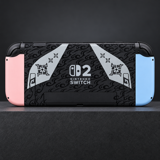Monster Hunter Rise Pastel Duo Skin for Nintendo Switch 2 — back mockup; skin only