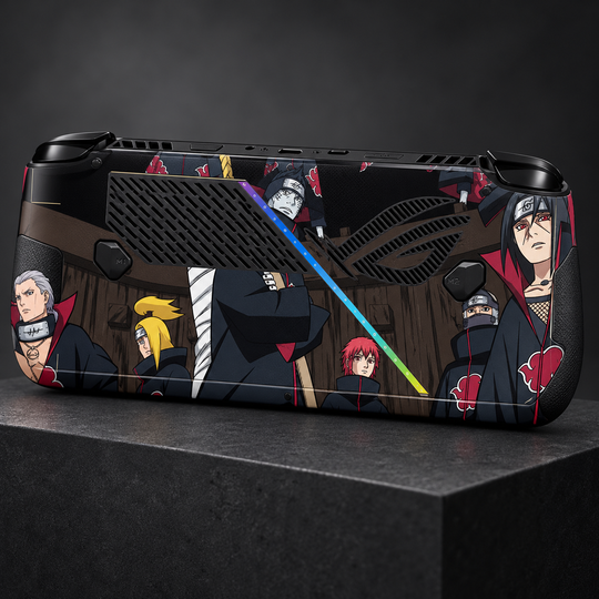 Naruto Akatsuki Squad Skin for ASUS ROG Ally X — back mockup; skin only