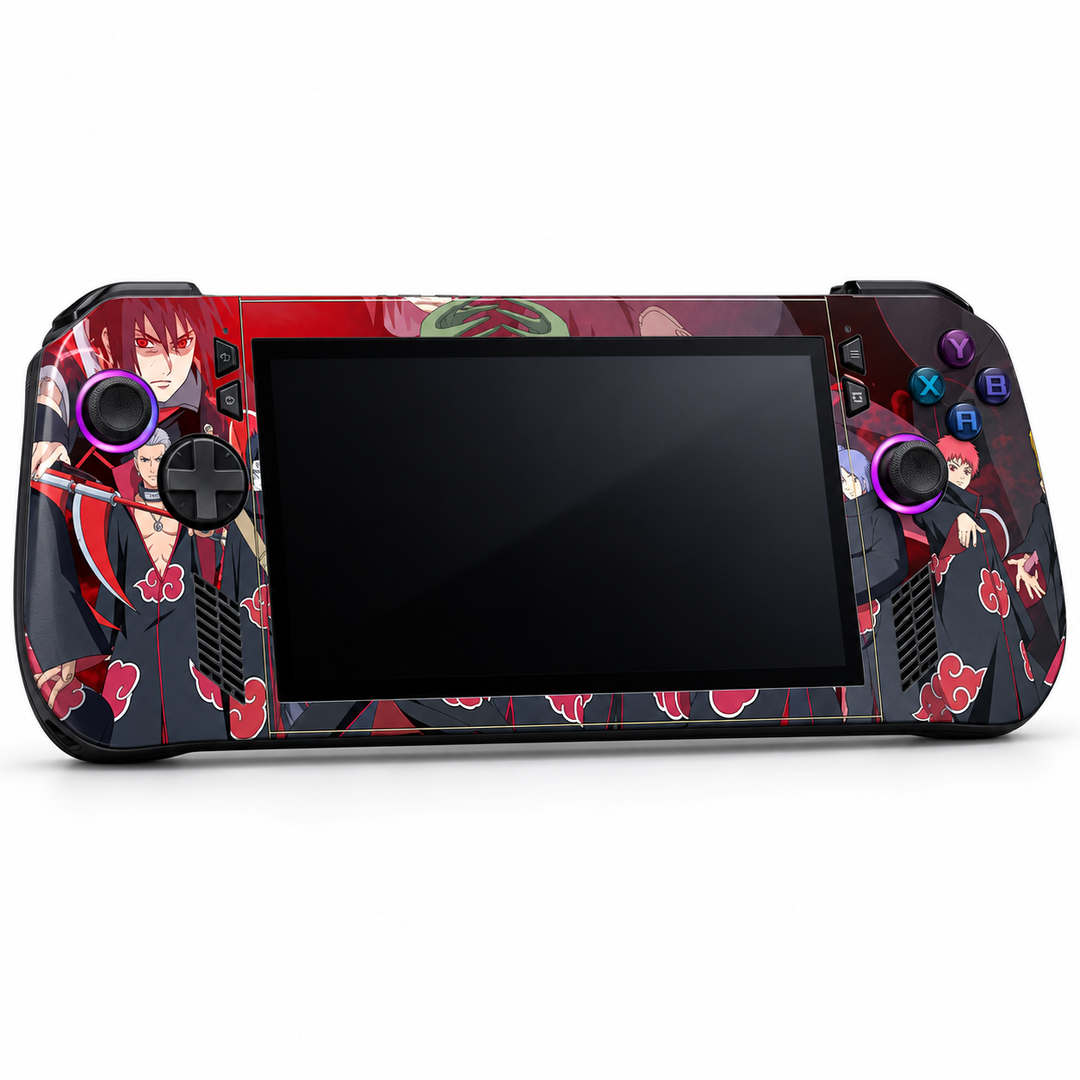 Naruto Akatsuki Squad Skin for ASUS ROG Ally X — front mockup; skin only