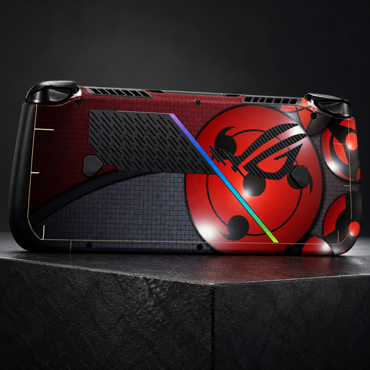Naruto Sharingan Red Skin for ASUS ROG Ally X — back mockup; skin only