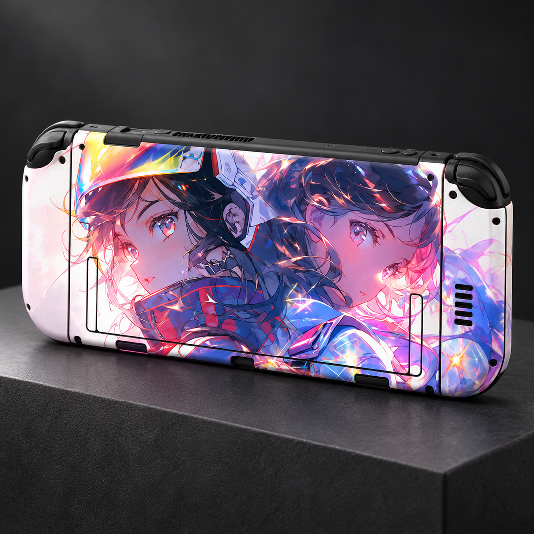 Neon Anime Dream Skin for Nintendo Switch 2 — back mockup; skin only