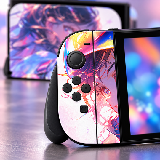 Neon Anime Dream Skin for Nintendo Switch 2 — detail mockup; skin only