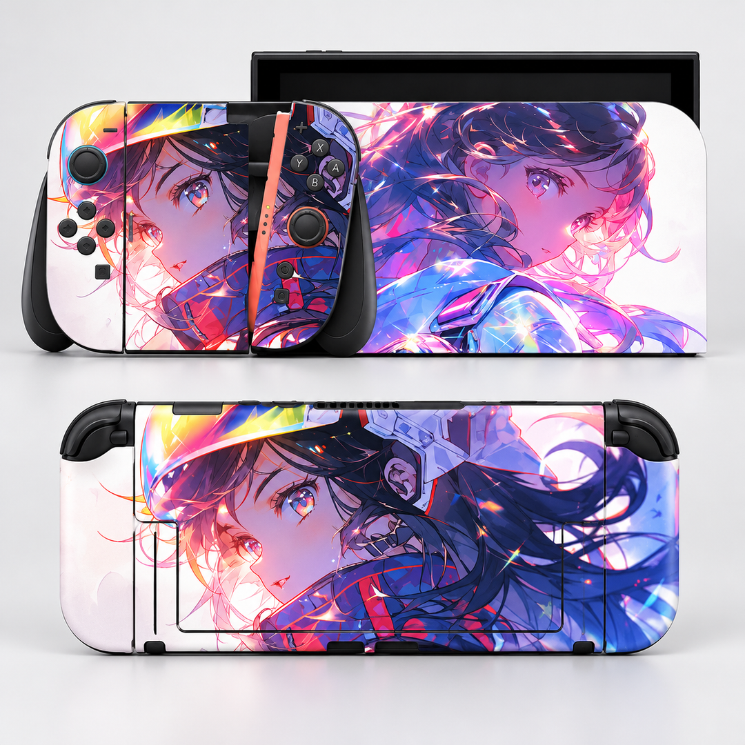 Neon Anime Dream Skin for Nintendo Switch 2 — hero mockup; skin only