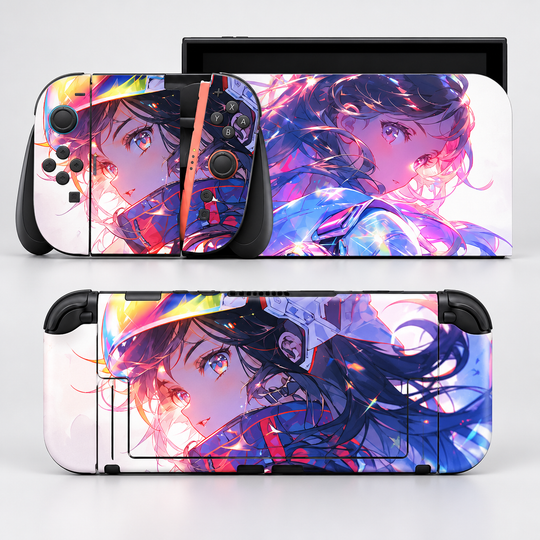 Neon Anime Dream Skin for Nintendo Switch 2 — hero mockup; skin only