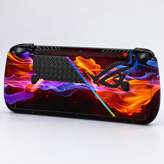 Neon Flame Skin for ASUS ROG Ally X — back mockup; skin only