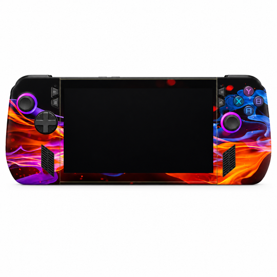 Neon Flame Skin for ASUS ROG Ally X — front mockup; skin only