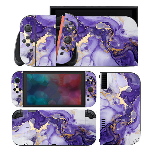 Purple Gold Marble Skin for Nintendo Switch 2 — design reference
