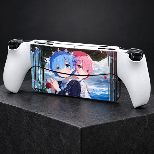 Re Zero Rem and Ram Skin for PlayStation Portal — back mockup; skin only