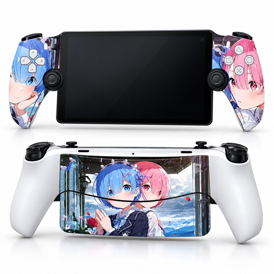 Re Zero Rem and Ram Skin for PlayStation Portal — front mockup; skin only