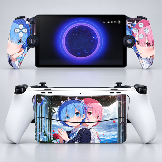 Re Zero Rem and Ram Skin for PlayStation Portal — hero mockup; skin only