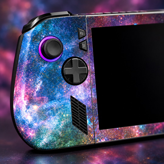 Rose Nebula Skin for ASUS ROG Ally X — detail mockup; skin only